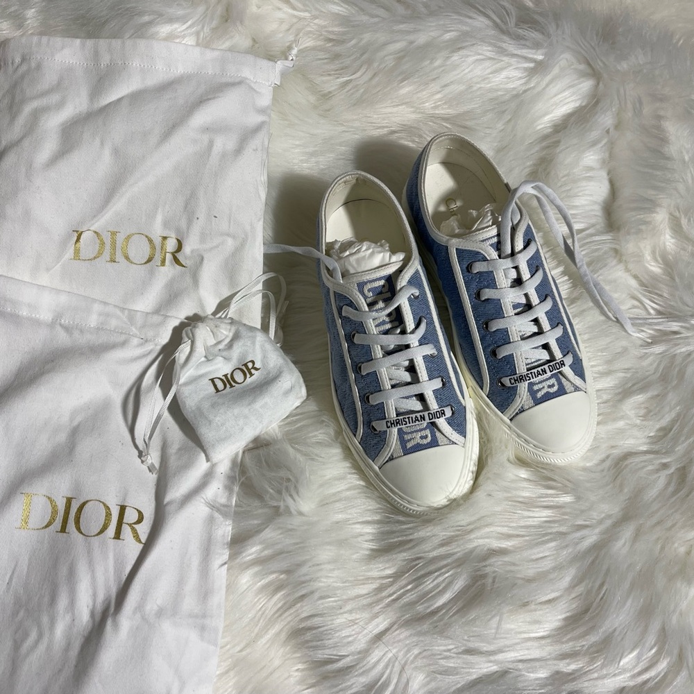 Dior denim logo sneakers 38.5 8.5